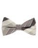 Silver, Grey & Pearl Stripes Pre-tied Bow Tie with Matching Pocket Square BWTH-1416