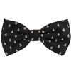 Black With Gray Design Pre-Tie Bow Tie with Matching Pocket Square BWTH -425