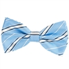 Sky Blue & Navy Regal Pre-Tie Bow Tie with Matching Pocket Square BWTH-430