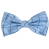 Sky Blue Solid Pre-Tied Bow Tie with Matching Pocket Square BWTH-431