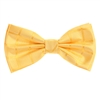 Gold Solid Check Silk Pre-Tied Bow Tie with Matching Pocket Square BWTH -432