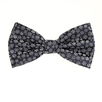 Navy Blue Pre-Tied Silk Bow Tie With Matching Pocket Square BWTH-441