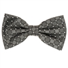 Charcoal Grey & Silver Diamond Squares Pre-Tie Bow Tie with Matching Pocket Square BWTH-455