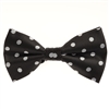 Black with Grey Polka Dot Designed Pre-Tied Bow Tie with Matching Pocket Square  BWTH-933