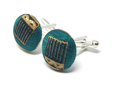 AFRO 100% SILK HANDMADE CUFFLINKS CL-105A