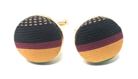 GOLD, BURGUNDY, BLACK AND BROWN HANDMADE CUFFLINKS CL-127