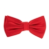 Red Corded Weave Pre-Tied Bow Tie Set With A white Pocket Square With Red Colored Trim CWPTBT-139