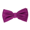 Dark Magenta Corded Weave Silk Pre-Tied Bow Tie with A White Pocket Square With Dark Magenta Colored Trim CWPTBT-158