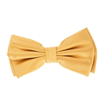 Gold Silk Corded Weave Pre-Tied Bow Tie with A White Pocket Square With French Gold Colored Trim CWPTBT-161