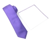 Corded Weave Solid Light Purple Skinny Tie With A White Pocket Square With Light Purple Colored Trim CWSKT-149A