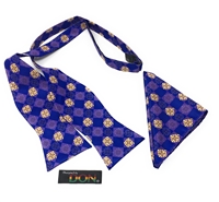 Ghanaian Mythical Two-Headed Crocodile - Unity Untied Adjusted Bow Tie Set With Matching Hanky DC237AUTBT