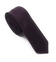 Dark Burgundy Horizontal Striped Skinny Silk Tie (Tie Only) DSK080