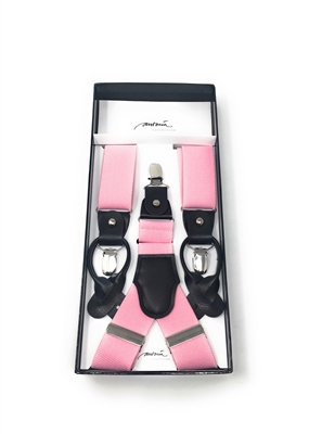 Solid Pink Suspenders DSUP07