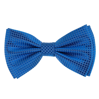 Royal Blue Waffle Pre-Tied Silk Bow Tie with Matching Pocket Square MGPTBT-07