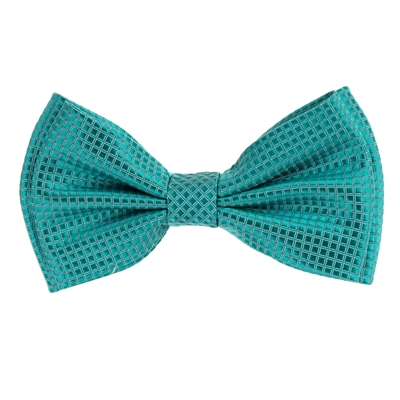 Teal Micro-Grid Pre-Tied Bow tie with Matching Pocket Square MGPTBT-11