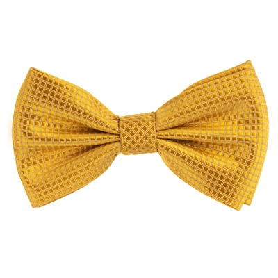 Gold Micro-Grid Pre-Tied Bow tie with Matching Pocket Square  MGPTBT-20