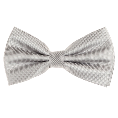 Metallic Silver Pin Dot Pre-Tied Bow Tie with Matching Pocket Square PDPTBT-03