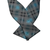 Checkered Green Silk Self Tie Bow Tie With Matching Pocket Square SBWTH-1373