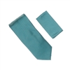 Horizontal Stripe Teal and Light Aqua Tie With Matching Pocket Square SHSTWH-85