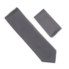 Gray Micro-Grid Silk Neck Tie Set SWTH-06