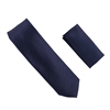 Navy Corded Weave Necktie with a Matching Pocket Square SWTH-136B