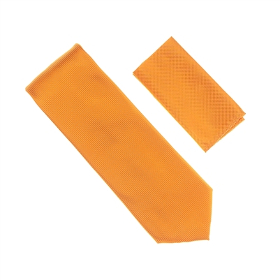 Orange Pin Dot Silk Neck Tie Set SWTHPD-48
