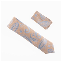 Light Camo and Silver Designed Necktie With Matching Pocket Square WTH-937