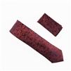 Navy & Burgundy Floral Designed Necktie With Matching Pocket Square WTH-955