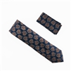 Navy with Gold Paisley Paisley Designed Necktie With Matching Pocket Square WTH-966