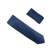 Navy, Grey & Blue Designed Extra Long Necktie Tie with Matching Pocket Square WTHXL-918