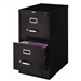 2-Drawer Vertical Filing File Cabinet with Lock in Black Metal