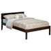 Full size Platform Bed with Headboard in Espresso Wood Finish