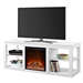 Modern 2-in-1 Electric Fireplace TV Stand in White