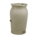 Grey SandStone 50-Gallon Plastic Urn Rain Barrel with Planter Top