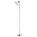 Contemporary Swivel Floor Lamp with Bowl Shade in Satin Steel Finish