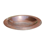 24-inch Diameter Round Copper Plated Brass Large Bird Bath Rimmed Bowl Birdbath