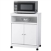 White Utility Cart / Kitchen Microwave Cart with Casters