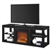 Modern 2-in-1 Electric Fireplace TV Stand in Black