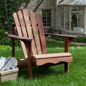 Ergonomic Outdoor Patio Adirondack Chair in Red Shorea Wood