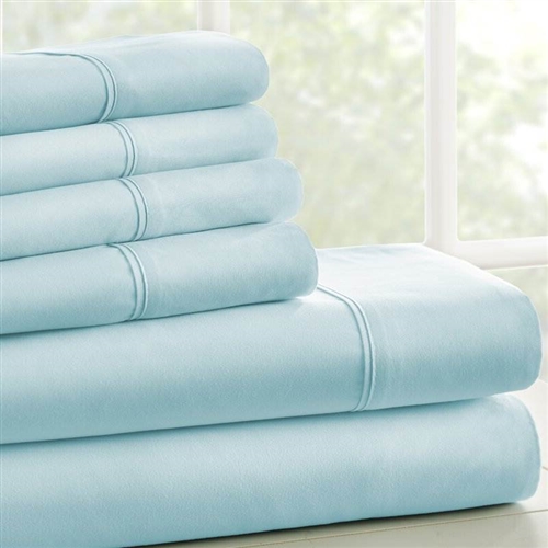 Twin XL, Aqua 4 PCS Supreme Softness Wrinkle Resistant Microfiber/Polyester Sheet Set