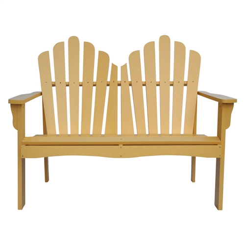 Outdoor Cedar Wood Garden Bench Loveseat in Beeswax Finish