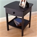 Black 1-Drawer Bedroom Nightstand Contemporary End Table