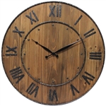 Brown Wine Barrel FarmHome Wall Clock