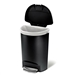 Black 13-Gallon Kitchen Trash Can with Foot Pedal Step Lid