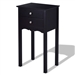 Elegant 2-Drawer End Table Nightstand Side Table in Black Wood Finish