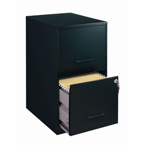 Black Metal 2-Drawer Vertical Filing File Cabinet
