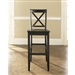 Set of 2 - X-Back Solid Wood 30-inch Barstools in Black Finish