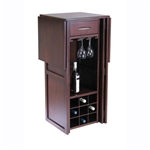 9 Bottle Walnut Wine Bottle Rack Mini Bar Expandable Counter