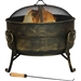 Outdoor 24-inch Diameter Steel Cauldron Wood Burning Fire Pit