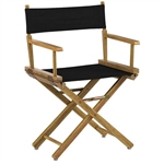 Solid Wood Frame Indoor/Outdoor Patio Dining Directors Chair with Black Seat